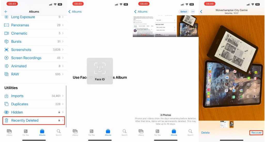 洛宁苹果14维修分享 iPhone14 上恢复已删除的照片 