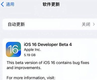 洛宁苹果手机维修分享iOS16 Beta4 更新内容及升级建议 