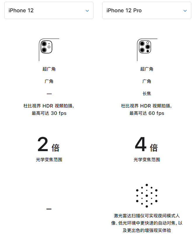 洛宁苹果手机维修分享苹果 iPhone 12 与 iPhone 12 Pro 选哪款 